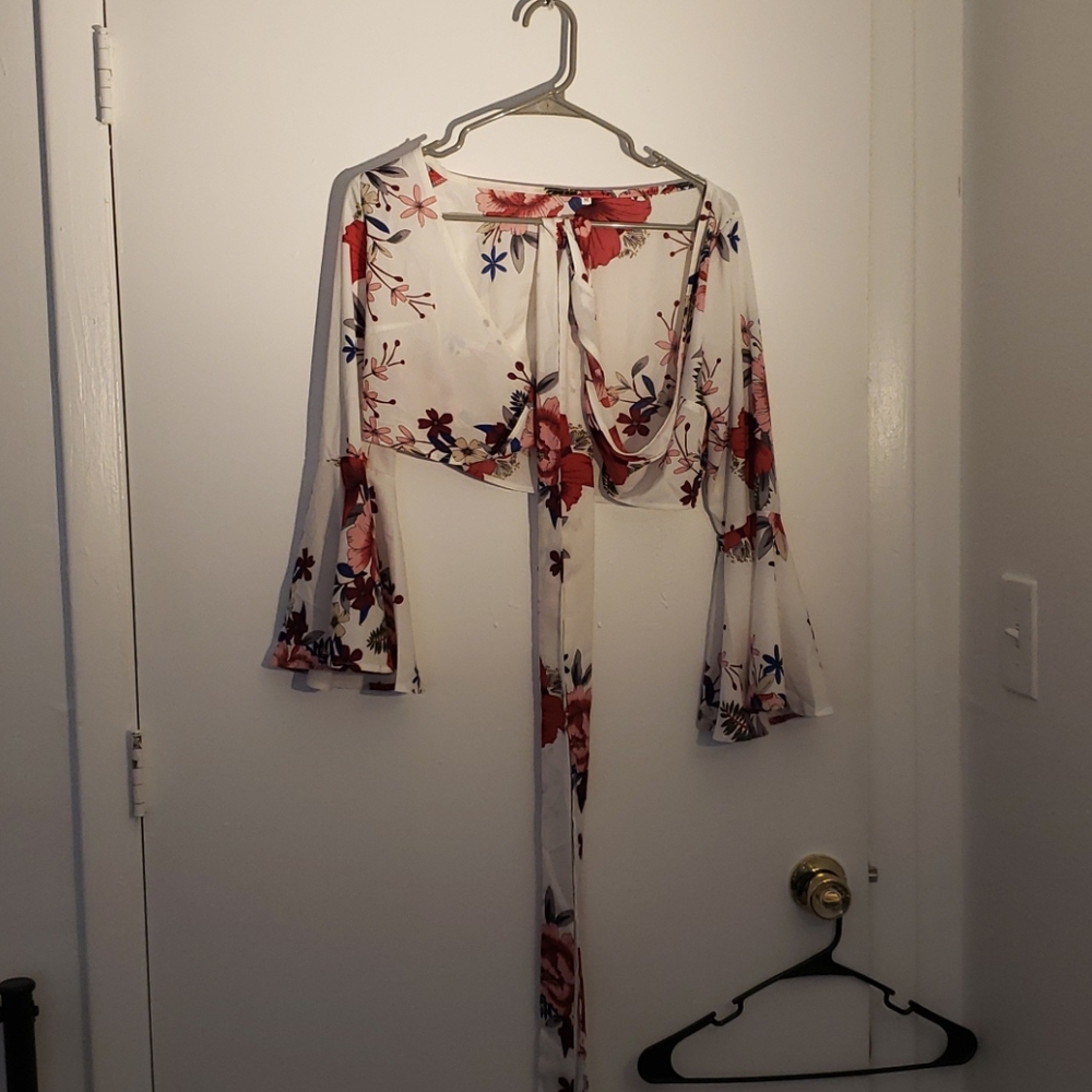 Tie Wide Arm Blouse
